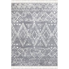 Payidar Halı Moroccan 1495A 80 x 300 cm Gri-Beyaz Saçaklı Modern Halı
