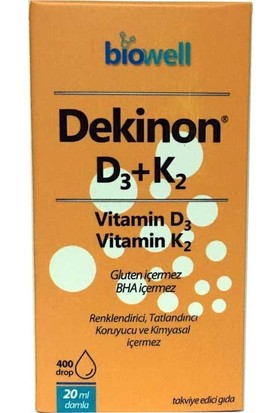 Biowell Dekinon D3 K2 Vitamini Damla 20 ml