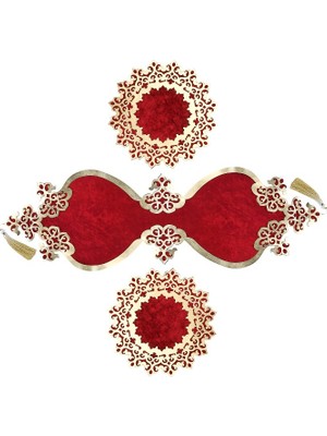 Divahome Osmanlı Düz Desenli Tekli Kadife Runner