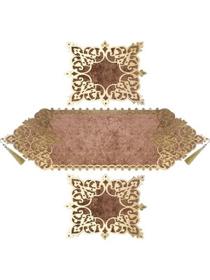 Divahome Osmanlı Düz Desenli Tekli Kadife Runner