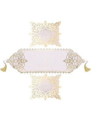 Divahome Osmanlı Düz Desenli Tekli Kadife Runner