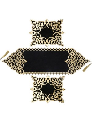 Divahome Osmanlı Düz Desenli Tekli Kadife Runner