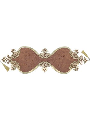 Diva Home Divahome Osmanlı Oval Desenli Tekli Deri Kadife Runner 30x100