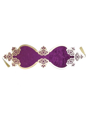 Divahome Osmanlı Oval Desenli Tekli Kadife Runner