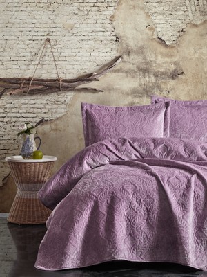 Cotton Box Soft Çift Kişilik Yatak Örtüsü Seti Lila