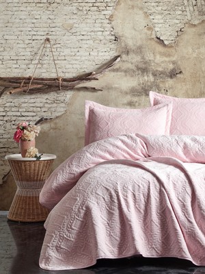Cotton Box Soft Çift Kişilik Yatak Örtüsü Seti Pembe