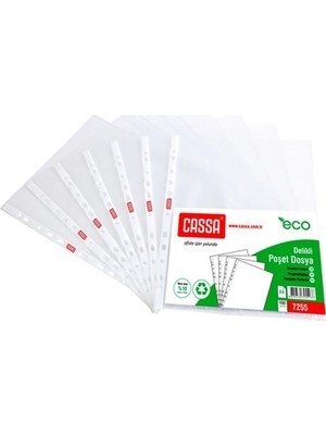 Cassa Eco Buzlu Poşet Dosya 100'lü A4 Boyutunda Şeffaf Renkli Kırtasiye Ürünü