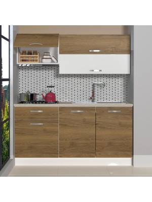 Decoraktiv Style 160 MDF Hazır Mutfak Dolabı - Tezgah Dahil - Naturel Pera