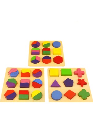 Piramigo Ahşap Bul-Tak Kavram Geometri Şekil Seti D