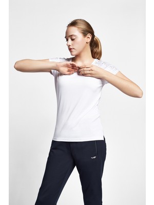 Lescon 19B-2140 Beyaz Kadın Kısa Kollu T-Shirt