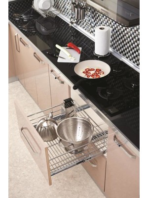 Çağdaş Teleskopik Frenli Çekmece Sepeti Genişliği 40 Cm