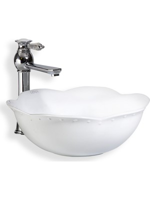 Lena E-4615 Tezgah Üstü Porselen Lavabo