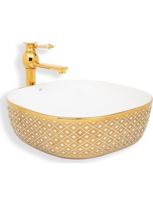 Lena E-8128 Tezgah Üstü Porselen Lavabo