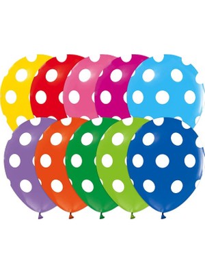 Party Marty Karışık Puantiyelli Balon 14' lü
