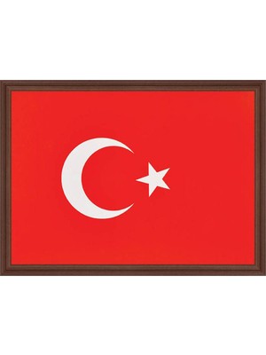 Kırmızı Renkli Panda 423 25x 35 MDF Çerçeve ile Türk Bayrağı Parça Sayısı 1