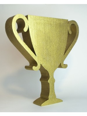 Strafor Sepeti - 20 cm x 20 cm x 3 cm kalınlığında Strafor Altın Yaldız Kupa, Strafor Logo, Strafor Maket
