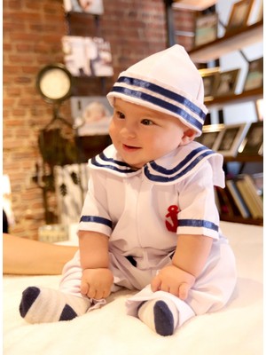 Annee Bakk Bebek Denizci Kostümü Beyaz
