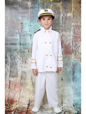 Annee Bakk Kaptan Kostümü Denizci Çocuk Kıyafeti