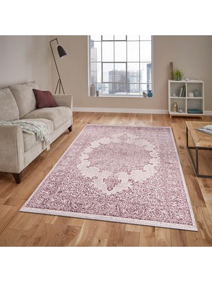 Bahariye Nehir DG 9460 Lila 155 x 230 cm Saçaklı Modern Halı