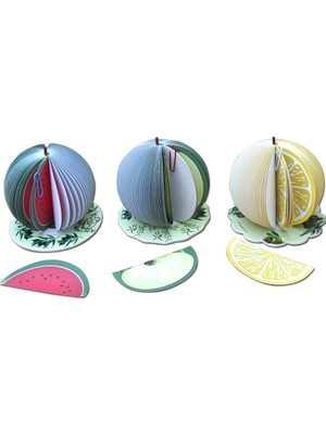 Direkt-Al Meyve Sepeti- Elma Portakal Karpuz Şeklinde Notluk Seti 3' Lü