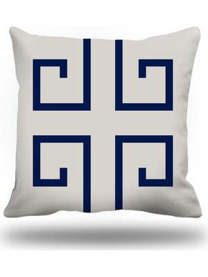 Kırlentim Yunananahtarı Dekoratif Kırlent Kılıfı