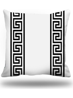 Kırlentim Yunananahtarı Dekoratif Kırlent Kılıfı