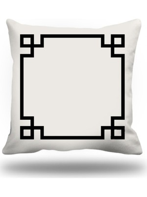 Kırlentim Yunananahtarı Dekoratif Kırlent Kılıfı