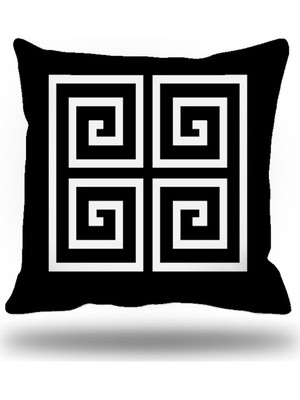 Kırlentim Yunananahtarı Dekoratif Kırlent Kılıfı