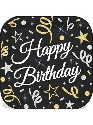 Balonevi Sparkling Confetti Kare Tabak 8 Li BMP1020THB7156 (1 Paket 8 Adet)