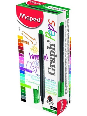 Maped 749113 Fineliner Keçe Uç Kalem 12 Li Çim Yeşli Yeni (1 Paket 12 Adet)