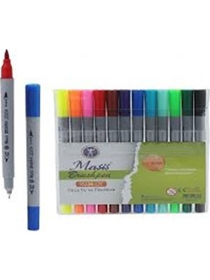 Masis Fırça Keçe Uç Fineliner Kalem 24 Renk Pvc S5204-24C