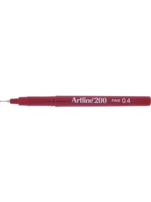 Artline İnce Uçlu Yazı Ve Çizim Kalemi Fineliner 0.4 MM Koyu Koyu Kırmızı EK-200 12 Li (1 Paket 12 Adet)