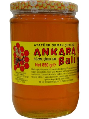 Atatürk Orman Çiftliği Süzme Ankara Çiçek Balı 850 Gr