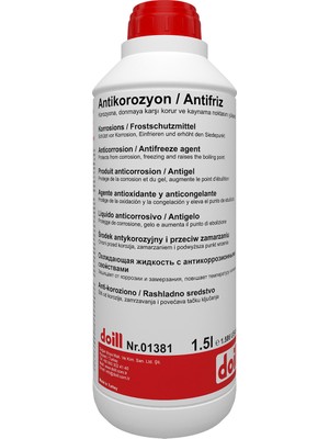 Doill -55 Derece Hazır Karışım 1.5 Litre Kırmızı Organik Antifriz - G12 (Üretim Yılı: 2025)