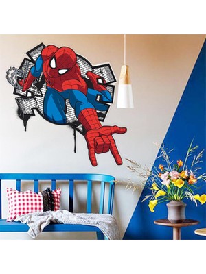 Color Casa Örümcek Adam Spider Man Sticker-Çocuk Odası Duvar Çıkartması