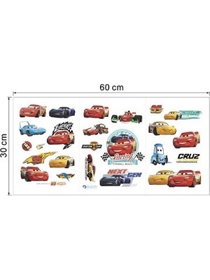 Zooyoo Duvar Sticker Arabalar Cars Filmi Şimşek 30 x 60 cm