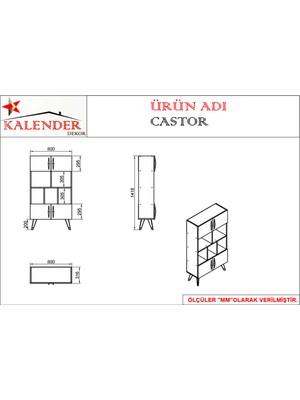 Kalender Dekor Castor CST03 Kitaplık