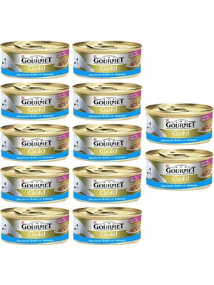 Gourmet Gold Okyanus Balığı & Sebzeli Konserve Kedi Maması 85 gr 12 Adet