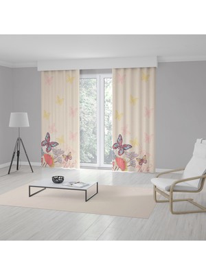 RealHomes Özel Tasarım Dijital Baskılı Fon Perde - 140 x 260 cm