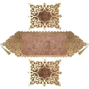 Divahome Osmanlı Düz Desenli Tekli Kadife Runner