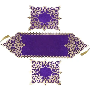 Divahome Osmanlı Düz Desenli Tekli Kadife Runner