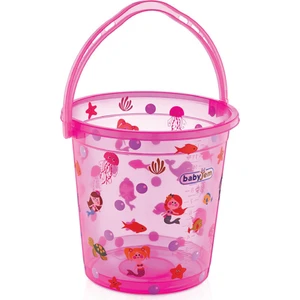 Babyjem Bebek Banyo Kovası Şeffaf Pembe Desenli