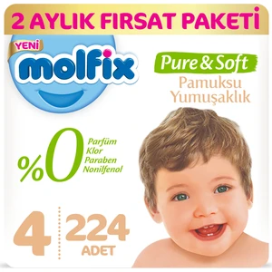 Pure&Soft 4 Beden Maxi 2 Aylık Fırsat Paketi 224 Adet