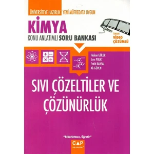 Çap Yayınları Kimya Sıvı Çözeltiler ve Çözünürlük Konu Anlatımlı Soru Bankası - Hakan Güler