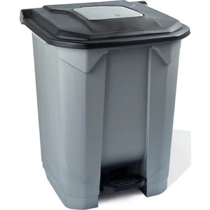 Konteyner Bahçe Çöp Kovası 50 Lt.Tekerlekli Siyah Kapak