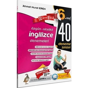 Çanta Yayınları 6. Sınıf İngilizce 40 Deneme Sınavı