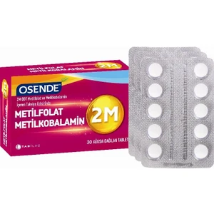 Tab İlaç Osende 2M ODT Metilfolat Metilkobalamin İçeren Takviye Edici Gıda 30 Tablet