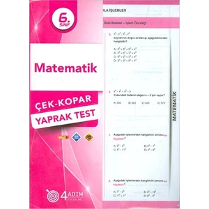 4 Adım Yayınları 4 Adım 6. Sınıf Matematik Çek Kopar Yaprak Test