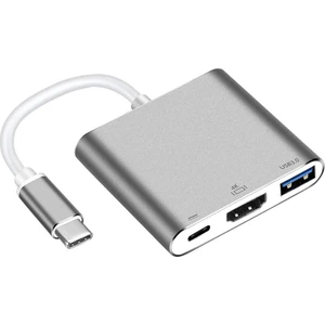 3 İn 1 Type C To Hdmı Usb 3.0 Type C 3.1 Yüksek Hızlı 10 Gpbs Hub Macbook Uyumlu 4K Ultra Hd Tv Projeksiyon Görüntü Yansıtıcı Dönüştürücü