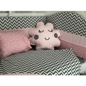 Mini Baby Yıldız ve Zigzag Desenli Pembe Bebek Uyku Seti 11 Parça